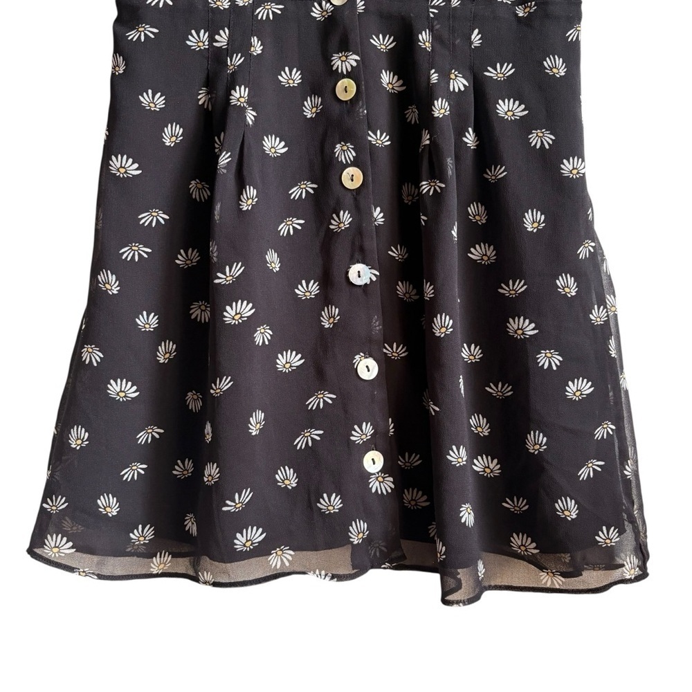 Aritzia Wilfred New Button Front Dress Size 4 Daisies Black White Floral - Picture 4 of 12